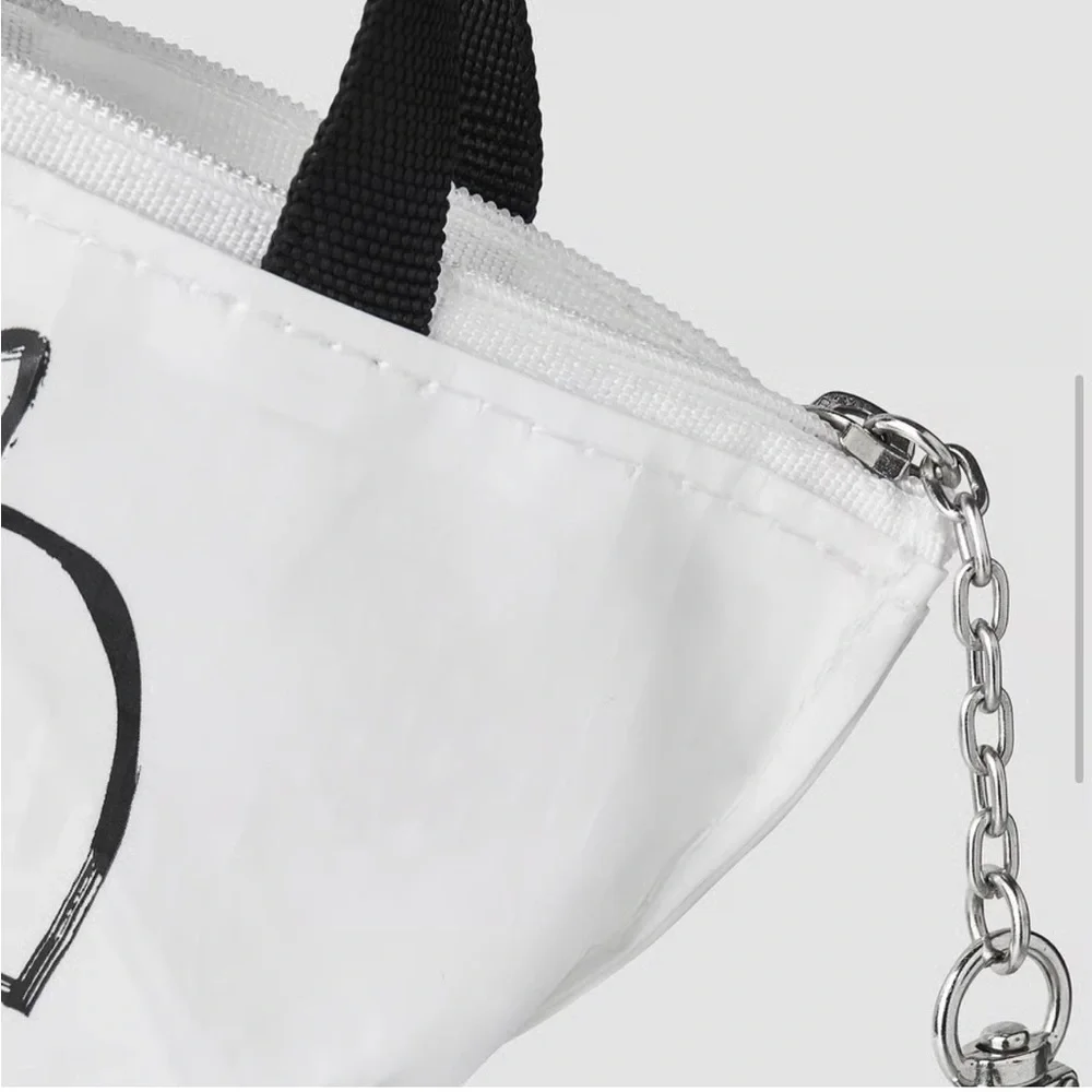 NWT IKEA Knölig Coin Purse Charm Keychain Small Cat Pattern, 9x7 cm